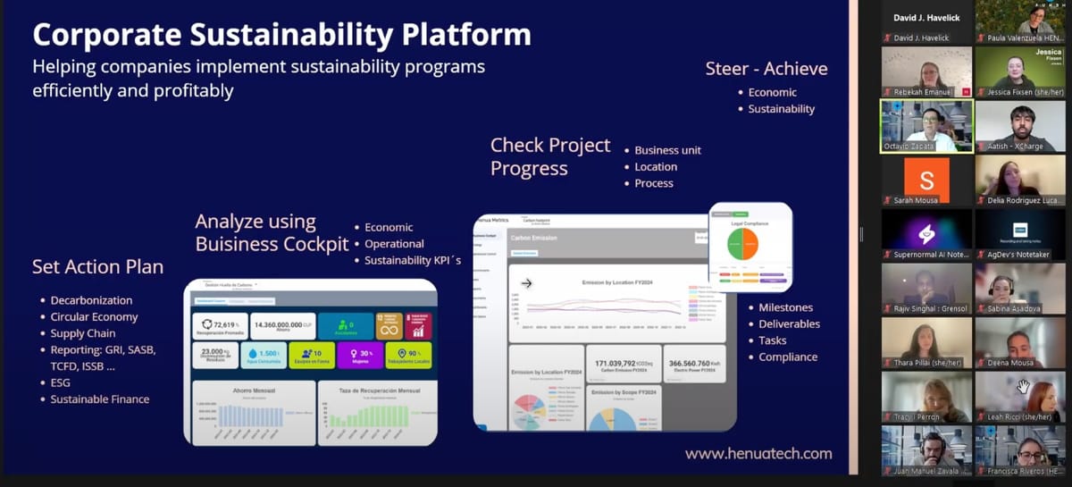 HENUA TECHNOLOGIES presents Corporate Sustainability Software Platform at the 3rd annual Harvard Energy and Sustainability Professionals Network meeting